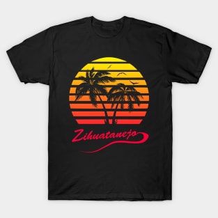 Zihuatenejo 80s Tropical Sunset T-Shirt